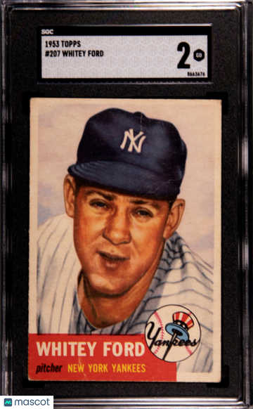 1953 Topps Whitey Ford #207 SGC 2