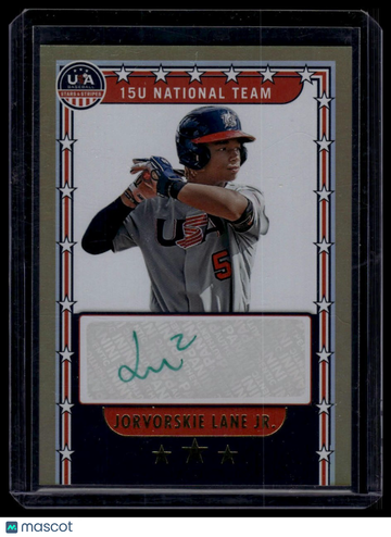 2024 Panini Stars & Stripes USA Baseball Jorvorskie Lane Jr. #NTS-JL 15U National Team Signatures Gold SN AU