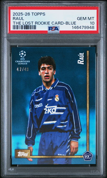 2025-2026 TOPPS THE LOST ROOKIE CARDS RAUL #/49 BLUE PSA 10