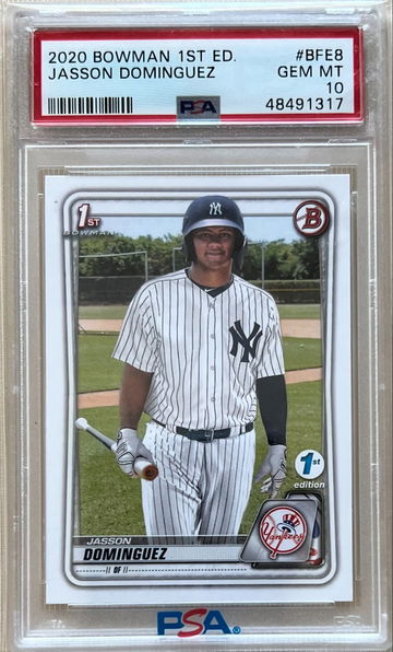 2020 Bowman 1st (First) Edition #BFE8 Jasson Dominguez rookie card PSA 10 Gem Mint