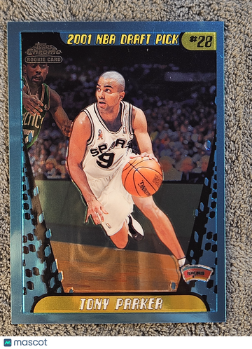 2001 Topps Chrome Tony Parker #155 Rookie RC