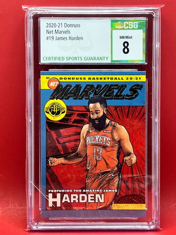 2020-21 Donruss James Harden #19 NET MARVELS CSG 8