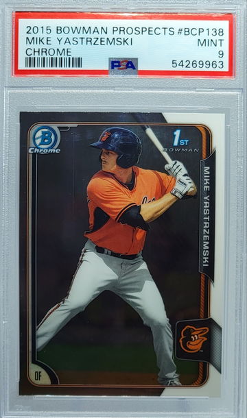 2015 BOWMAN PROSPECTS #BCP138 MIKE YASTRZEMSKI CHROME PSA 9