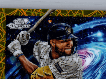 2025 Topps Chrome Stella Nova Jackson Chourio Milwaukee Brewers Gold Interstellar /50 Trading Card SN-1