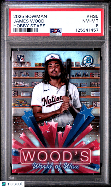2025 Bowman Hobby Stars James Wood #HS5 PSA 8