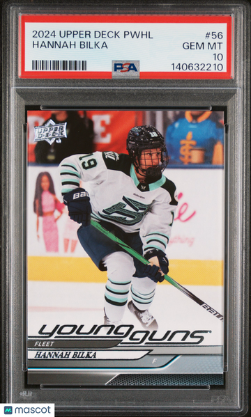 2024-25 Upper Deck Pwhl Hannah Bilka #56 Young Guns Rookie PSA 10