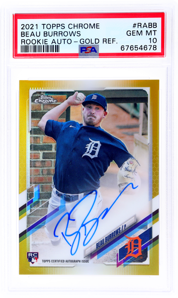 2021 Topps Chrome Gold Refractor Beau Burrows #RA-BB RC Auto /50 PSA 10