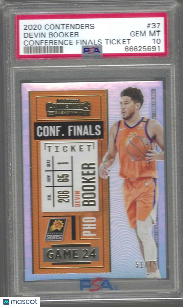 2020 Panini Contenders Devin Booker #37 Conference Finals Ticket PSA 10