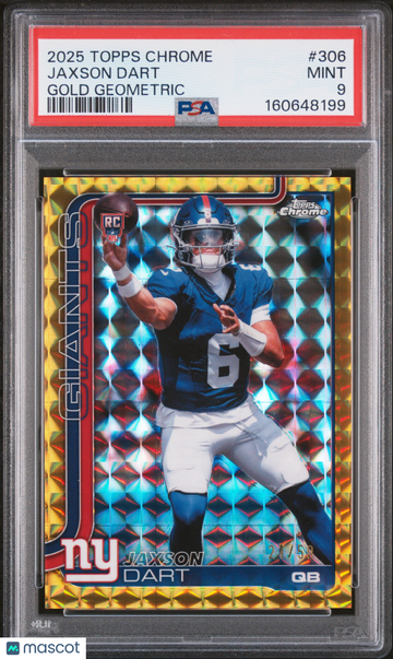 2025 Topps Chrome Jaxson Dart #306 Gold Geometric /56 PSA 9