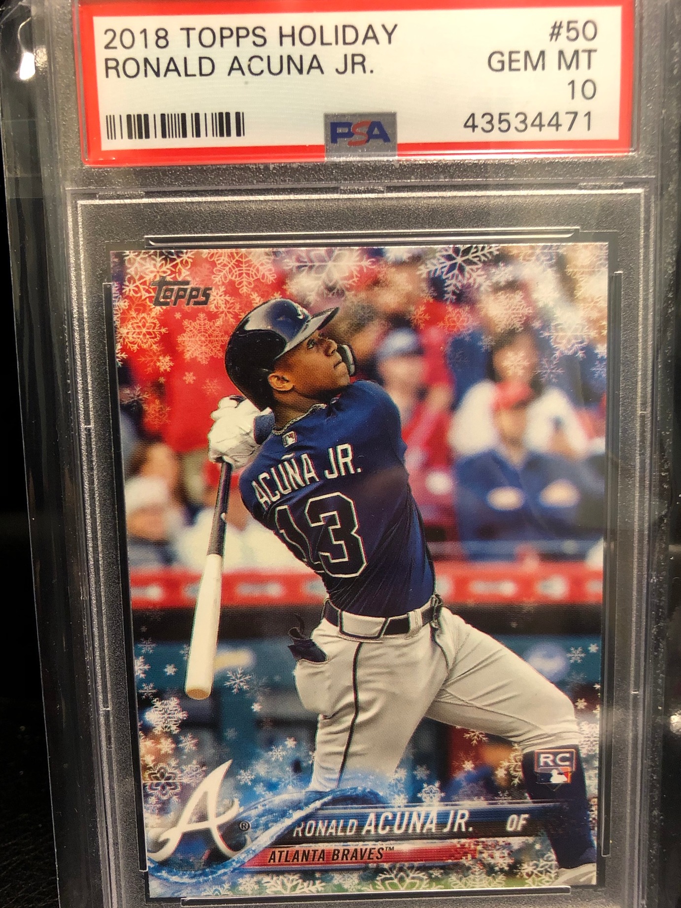 Ronald Acuna 2018 Topps Holiday PSA 10
