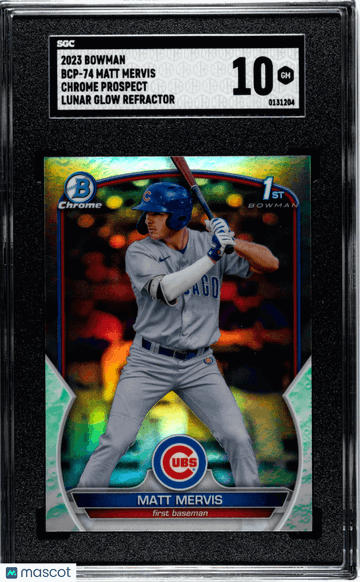 2023 Bowman Matt Mervis #BCP-74 CHR. Pros. Lunar Glow Refractor SGC 10
