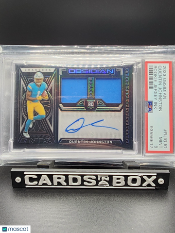 2023 Panini Obsidian Quentin Johnston #RJI-QJO [Base] Rookie Memorabilia Insert PSA 9 Panini Authentic