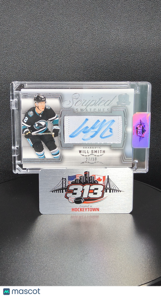 2024-25 Upper Deck The Cup Will Smith Autographed Trading Card Scripted Swatches #SS-WS /50 San Jose Sharks