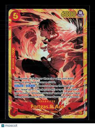 2024 One Piece Card Game Wings of the Captain Portgas.D.Ace Holo Special Rare Alternate Art