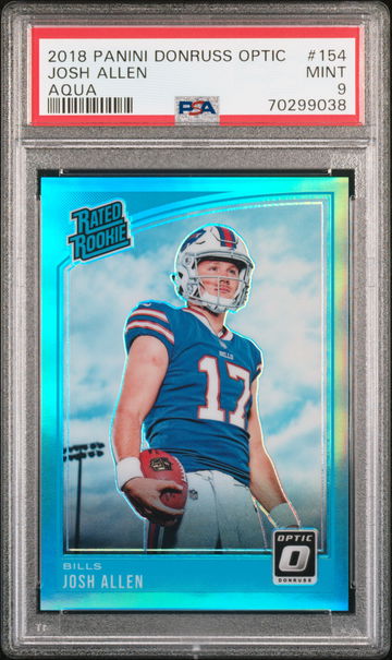 2018 Donruss Optic Rated Rookie Aqua Josh Allen #154 /299 PSA 9