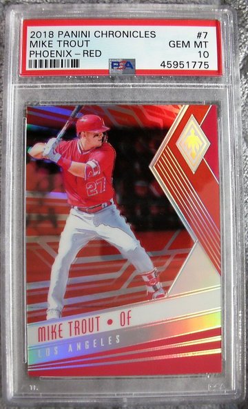 Mike Trout 2018 Panini Chronicles #7 Phoenix Red /99 PSA 10