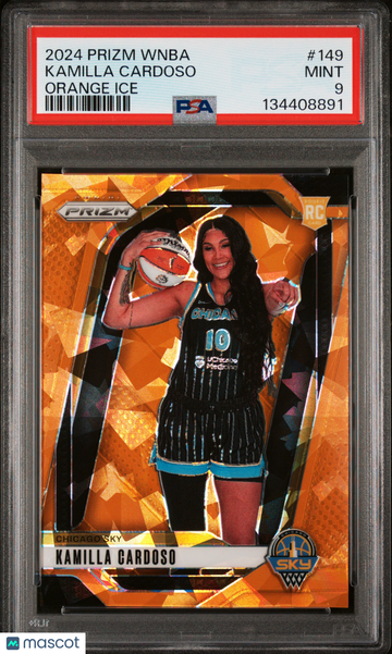 2024 Panini Prizm WNBA Kamilla Cardoso #149 Orange Ice Rookie PSA 9