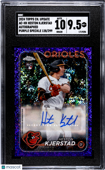 2024 Topps Chrome Update Heston Kjerstad #AC-HK Autograph Purple Speck. Refractor SGC 9.5 Auto 10