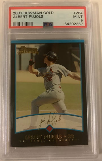 2001 Bowman Gold Albert Pujols Rookie PSA 9 pop 120