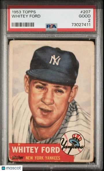 1953 Topps Whitey Ford #207 PSA 2