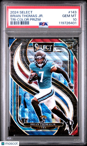 2024 Panini Select Brian Thomas JR. #143 Tri Color Prizm PSA 10