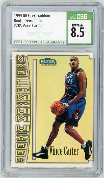 VINCE CARTER 1999-00 Fleer Tradition Rookie Sensation CSG 8.5