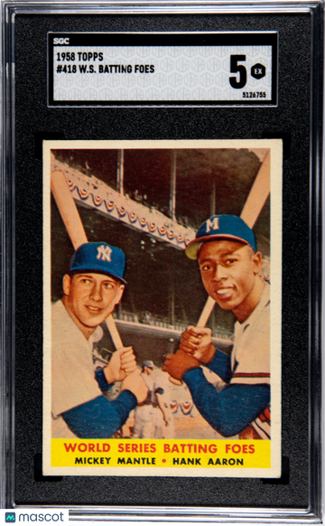 1958 Topps W. S. Batting Foes #418 SGC 5