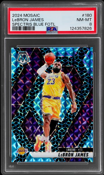 2024 Panini Mosaic Lebron James Spectris Blue Fotl PSA 8