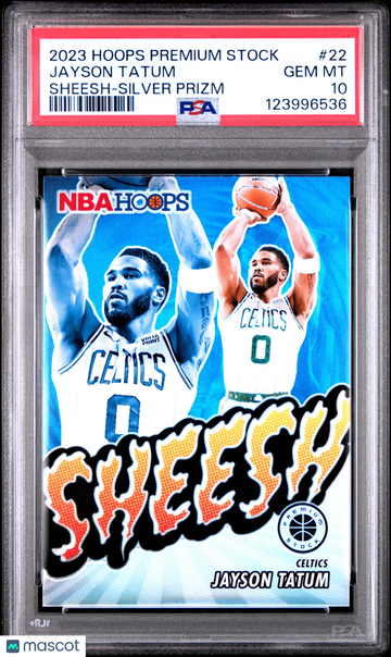 2023 Panini Hoops Premium Stock Sheesh Jayson Tatum #22 Silver Prizm PSA 10