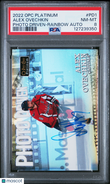 2022 O-Pee-Chee Platinum Photo Driven Alex Ovechkin #PD1 Rainbow Auto PSA 8