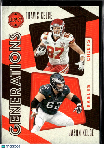 Travis Kelce Jason Kelce 2023 Panini Legacy Generations Philadelphia Eagles Kansas City Chiefs