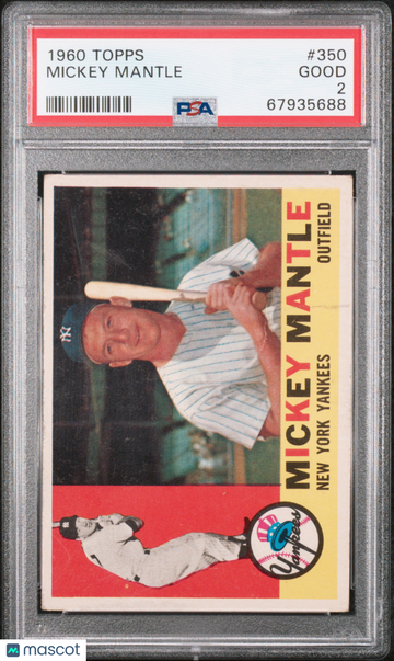 1960 Topps Mickey Mantle #350 PSA 2