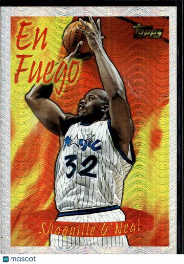 Shaquille O'Neal 1996 Topps En Fuego Refractor Orlando Magic