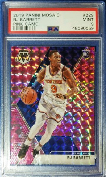 2019-20 Panini Mosaic RJ Barrett Pink Camo #229 PSA 9 Knicks