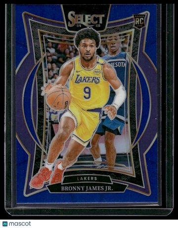 2025 Panini Select Basketball Concourse Bronny James Jr. #90 Blue Prizm RC