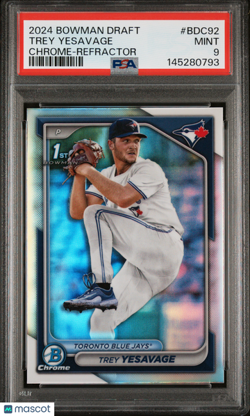 2024 Bowman Draft Trey Yesavage Chrome Refractor PSA 9