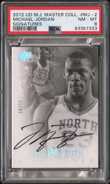 2012 Jordan Master Collection #MJ-2 Michael Jordan Signatures /23 PSA 8