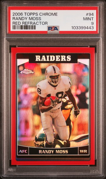 2006 Topps Chrome Red Refractor Randy Moss #94 /259 PSA 9
