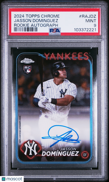 2024 Topps Chrome Rookie Autographs Jasson Dominguez Rookie #RAJDZ PSA 9 New York Yankees