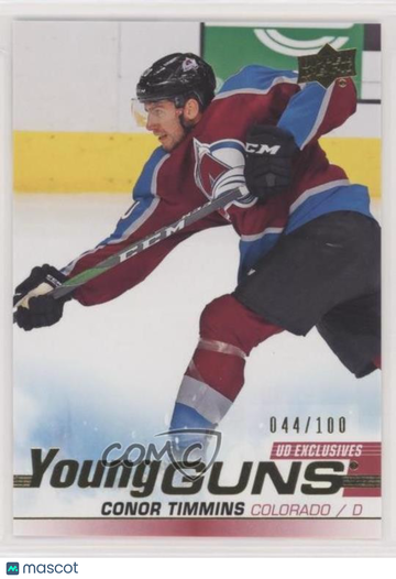 2019-20 Upper Deck Conor Timmins #203 UD Exclusives Young Guns 044/100 Parallel/Variety Rookie Base Set