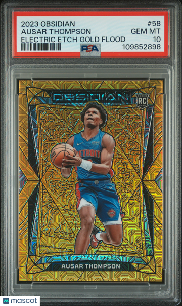 2023 Panini Obsidian Ausar Thompson #58 Electric Etch Gold Flood PSA 10