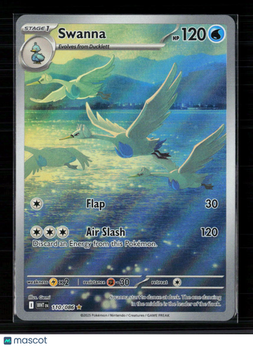 2025 Scarlet & Violet White Flare Swanna Holo Secret Rare #110/86