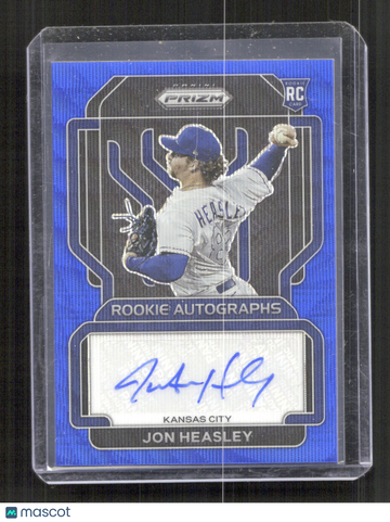 2022 Panini Prizm Jon Heasley #RA-JH Rookie Autographs Blue Wave Prizm AU,SN