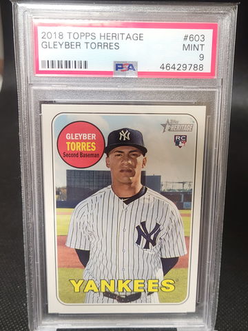 2018 Topps Heritage Glyber Torres Psa 9