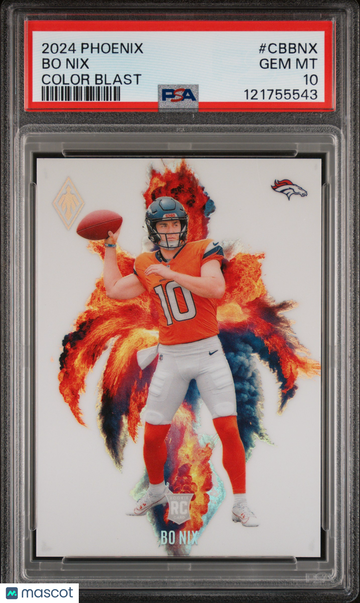 2024 Panini Phoenix Color Blast Bo Nix #CBBNX PSA 10