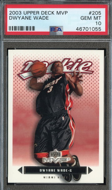 2003 Upper Deck MVP #205 Dwyane Wade PSA 10 Rookie
