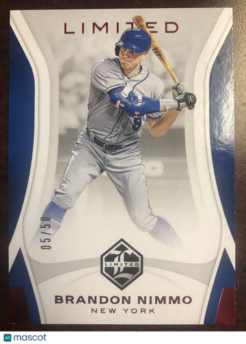 Brandon Nimmo 2019 Panini Limited #17 Red Parallel SP #5/50 New York Mets
