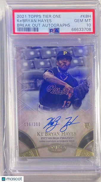 2021 Topps Tier One Break Out Autographs Ke'bryan Hayes #KBH PSA 10