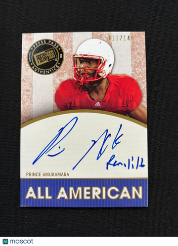 2011 Press Pass Prince Amukamara Inscriptions Rookie