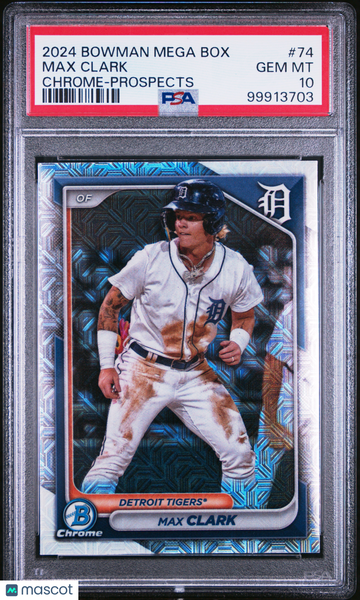 2024 Bowman Mega Box Chrome Prospects Max Clark #74 PSA 10